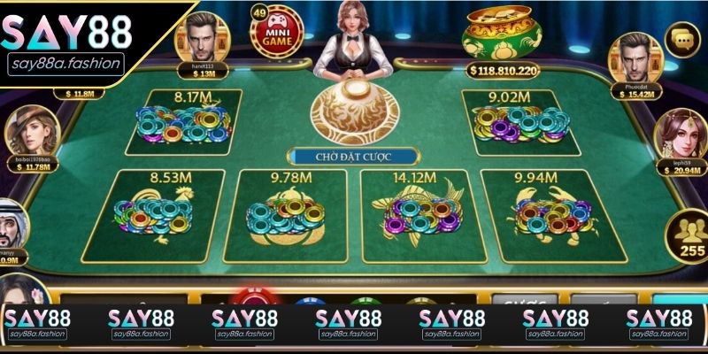 Giao diện bàn bầu cua trực tuyến